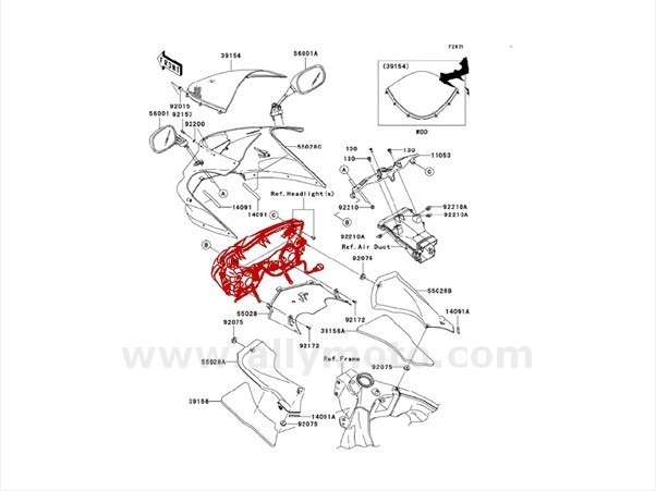 119 Motorcycle Headlight Clear Headlamp Zx6R 05-06@4